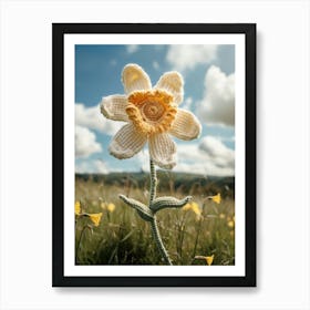 Daffodil Knitted In Crochet 1 Art Print