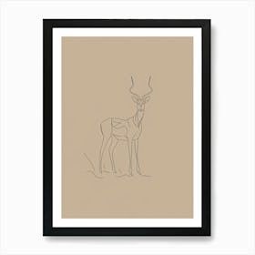 Antelope - Boho, Line Art 9 Poster