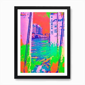 Port Of Riga Latvia Retro Risograph Print harbour Art Print