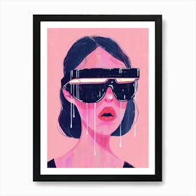 Girl With Sunglasses 11 Art Print