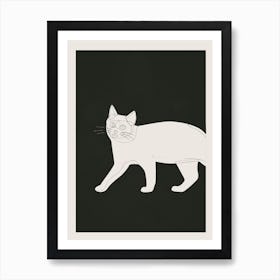 Minimalist Abstract Cat 2 Art Print