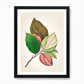 Rhododendron Leaf Warm Tones Art Print