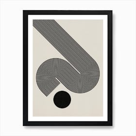 Mid-century geometric line art Art Print