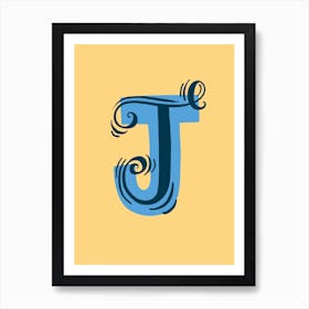 Letter J Typographic Art Print