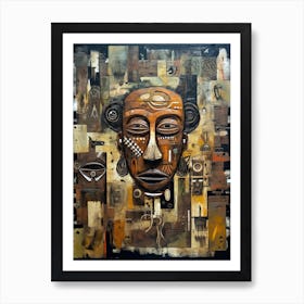 Serenity in Silence: Unveiling African Masked Elegance Art Print