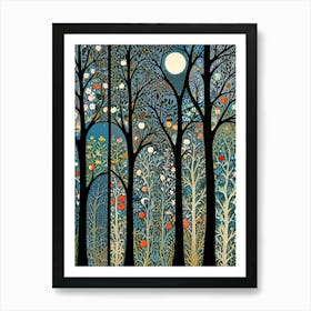 william morris Night In The Forest 1 Art Print