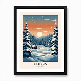 Winter Night  Travel Poster Lapland Finland 1 Art Print