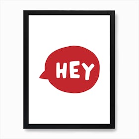 Hey Bubble Super Scandi Red Kids Art Print