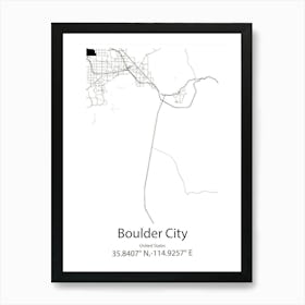 Boulder,United States Minimalist Map Art Print