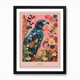 Floral Animal Painting Eagle 3 Poster Art Print