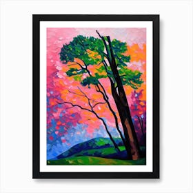 Oregon White Oak Tree Cubist 2 Art Print