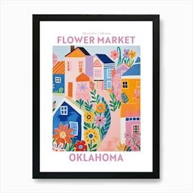 Oklahoma Flower Market Floral Art Print Travel Print Plant Art Modern Style Art Print