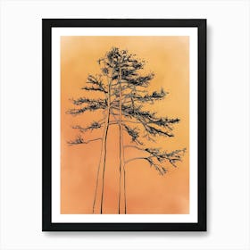 Two Trees At Sunset Art Print