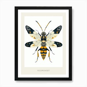 Colourful Insect Illustration Yellowjacket 11 Poster Art Print