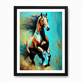 Horse Running Painting Art Print