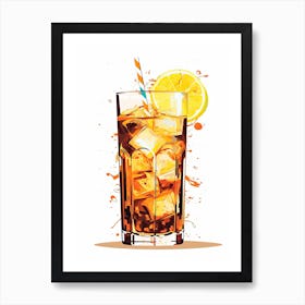 Illustration Long Island Iced Tea Floral Infusion Cocktail 1 Art Print