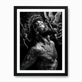 Jesus With Angels Art Print