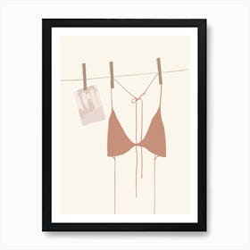 Bikini On A Clothesline Art Print