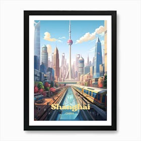 Shanghai China Modern Travel Art Poster