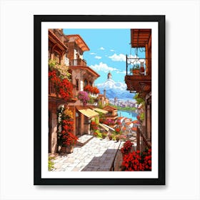 Antalya Old Town Pixel Art 3 Art Print