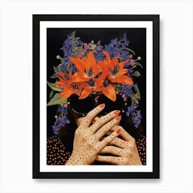 Surreal Flower Portrait 10 Painting Art Print