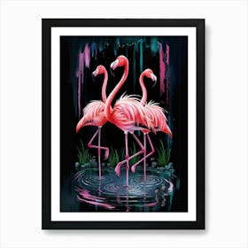 Flamingos Art Print