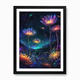 Flowers In The Night Art Print