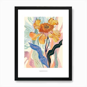 Colourful Flower Illustration Poster Marigold 2 Art Print