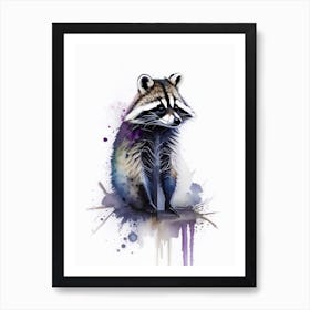 Cute Raccoon Watercolour Art Print