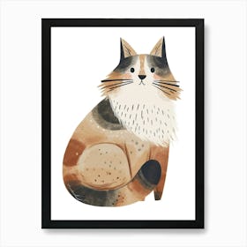 Ragamuffin Cat Clipart Illustration 3 Art Print