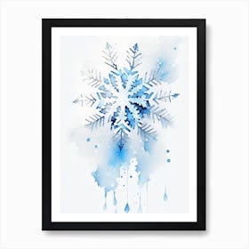 Frozen, Snowflakes, Minimalist Watercolour 1 Art Print