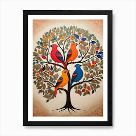 Default Brightly Colored Traditional Gond Folk Art From India 1 (1) Art Print