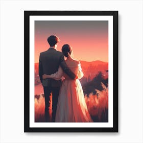 Korean Couple Art Print