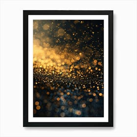 Abstract Golden Bokeh Background Poster