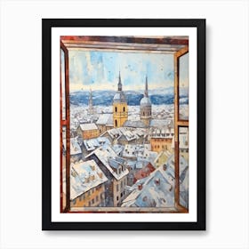 Winter Cityscape Salzburg Austria 3 Art Print