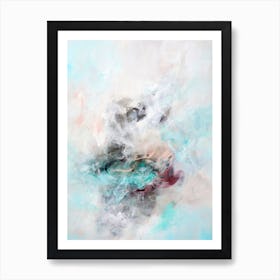 Teal And Blush Abstract Painting Art Print