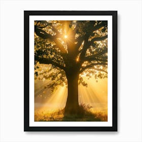 Sunbeams Through A Tree Art Print