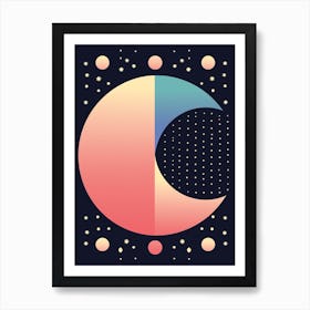 Cute Pastel Moon Digital Illustration  3 Art Print