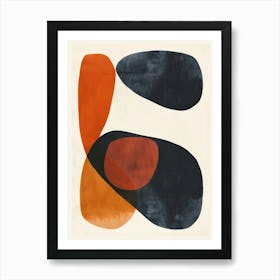 Orange and Black Abstract painting 1 Art Print