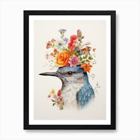 Bird With A Flower Crown Dipper 1 Art Print