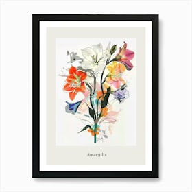 Amaryllis 1 Collage Flower Bouquet Poster Art Print