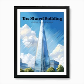 The Shard Building London Architecture Modern Travel Illustration Art Print