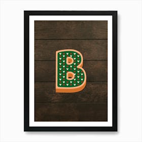 Gingerbread Christmas Letters Living Room Holiday Display 02 Art Print