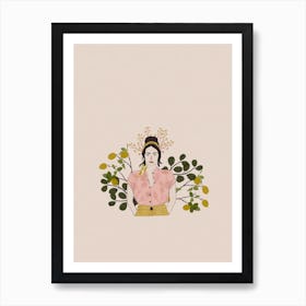 Girl With Lemons Art Print