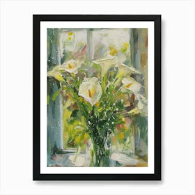 Calla Lily Flowers On A Cottage Window 1 Art Print