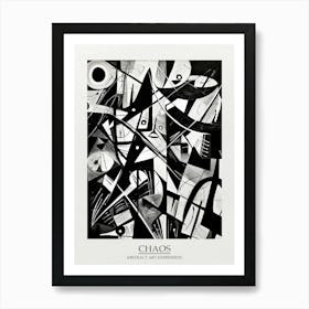 Chaos Abstract Black And White 2 Poster Art Print