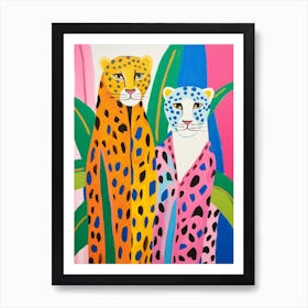 Colourful Kids Animal Art Leopard 2 Art Print