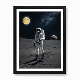 Astronaut Walking On The Moon 2 Art Print