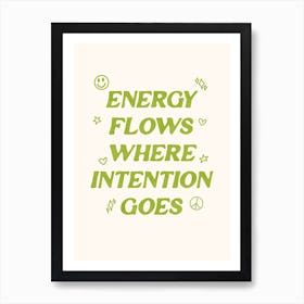 Lime Energy Flows Print Art Print