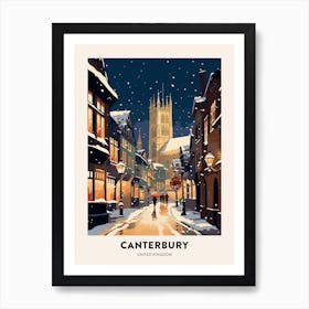 Winter Night  Travel Poster Canterbury United Kingdom 3 Art Print